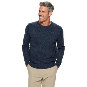 NEW Croft & Barrow Men’s XLT long sleeve sweater, merled navy blue